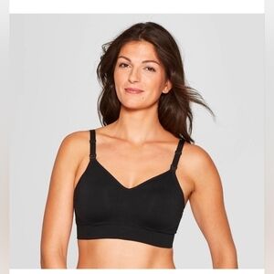 Auden Women's Nursing Seamless Knit Lightly Lined Knit Wirefree Bralette Size S
